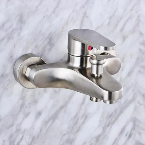 Robinet de Salle de Bain 14X10X4 Argenté Inox Satine LY007 (1/2)