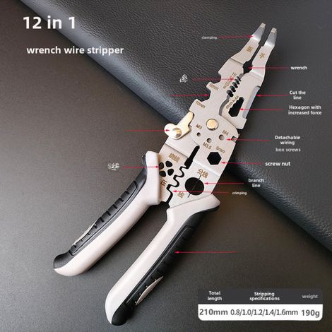 Pince clé dénuder – Double usage – Multifonction – Pour électricien – Design original – Durable (1/5)