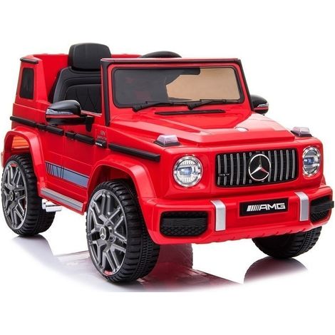Mercedes G63 AMG Auto elettrica per bambini con luci a LED e lettore MP3, colore rosso (1/5)
