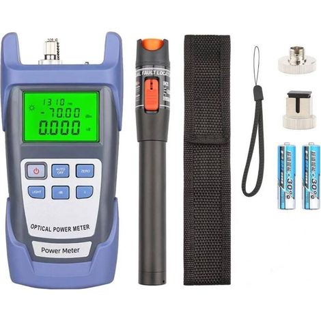 Kit d'outils de fibre optique avec compteur de puissance optique 10 mW testeur de fibre optique portable type stylo de test de fibre optique lumière rouge (1/4)
