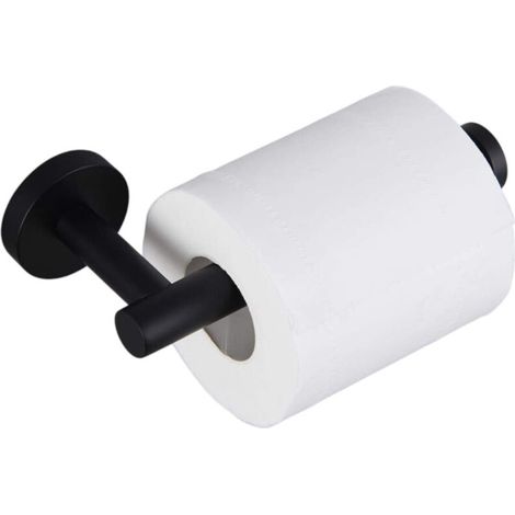 Porte-rouleau de papier toilette mural en acier inoxydable 304 noir mat (1/5)