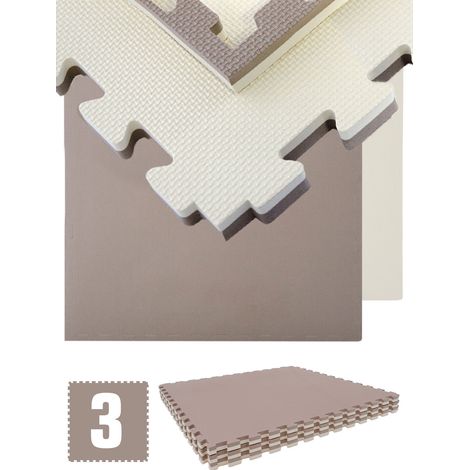 2,4mq Tappeto Palestra 2,5 cm - Set di 3 Tappetini per Fitness 90x90 - Gym Mat (1/5)