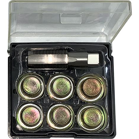Kit de reparación de roscas de cárter de aceite M13 x 1,25 mm (7 piezas) - Herramienta para drenaje de aceite de automóviles (1/5)