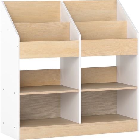 Children's Bookshelf with 4 Cubes & Storage Compartments