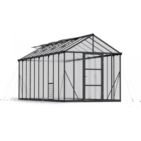 Greenhouse Glory 8 x 20 - Polycarbonate - L604 x W253 x H268.5 cm - Grey