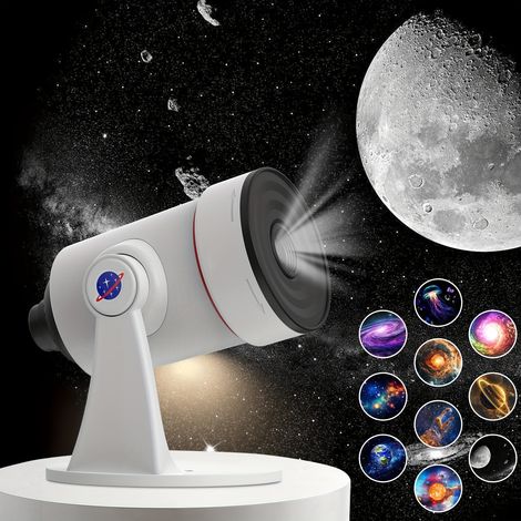 NASA 4K Planetarium-Weltraumprojektor, kompatibel mit weißer Galaxy-Lampe