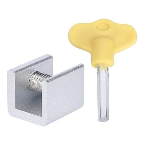 QAZQA Butée de Fenêtre Coulissante 2 Pièces Serrure Fenetre Coulissante Bloque Baie Vitrée Coulissante en Alliage d'Aluminium Verrou Fenetre Coulissante avec Clé Réglable pour Fenêtre Porte (1/5)