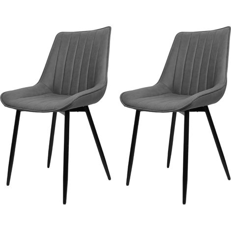 Skecten Pack de 2 Sillas de Comedor Asiento de Terciopelo,con Respaldo Silla de Cocina, para cocina, comedor, salón, recepción, pub o restaurante - Gris oscuro (1/5)