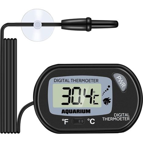 Thermomètre Aquarium - LCD Digital Thermometre Aquarium avec Ventouse Et Sonde à Immersion pour Aquarium,Terrarium (1/5)