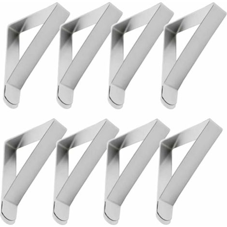 8 x Pince Nappe Extérieur Fixation Nappe Clips De Bonnes Propriétés de Cintrage Pince à Nappe de Table En Acier Inoxydable Anti-Glissant Idéal pour Maison/Parties/Pique-Niques (1/5)