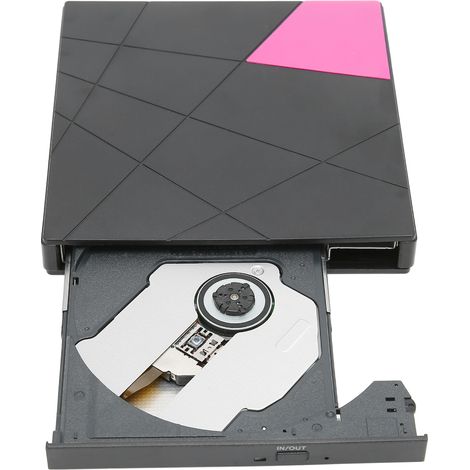 Graveur DVD externe USB 3.0 5 Gbit/s haute vitesse, prêt à l'emploi, design fin, pour ordinateur portable et de bureau.