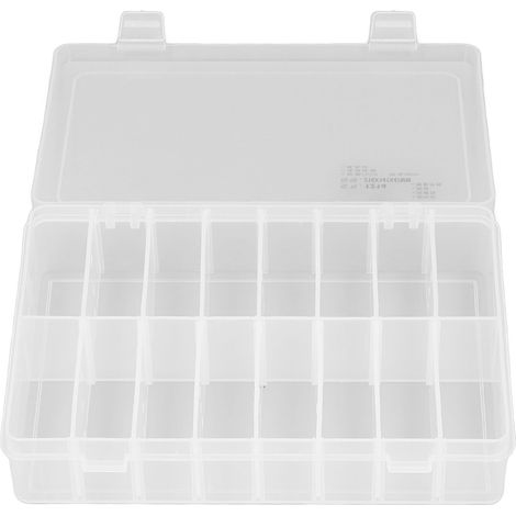 Boîte de rangement à 16 compartiments 1214, en plastique PP transparent, pour composants électroniques. (1/5)