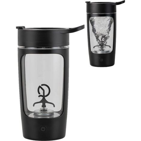 Frullatore elettrico per proteine in polvere, 650 ml, portatile, ricaricabile, con funzione vortice, frullatore automatico, frullatore automatico per caffè (nero) (1/5)