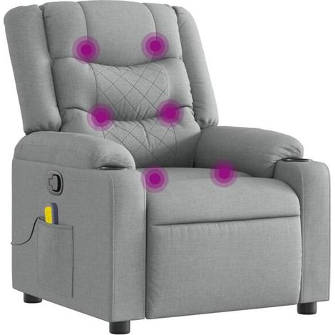 Chaise longue de massage ergonomique en tissu gris clair – Lit de relaxation avec dossier réglable, idéale pour spa, salon ou chambre (1/5)
