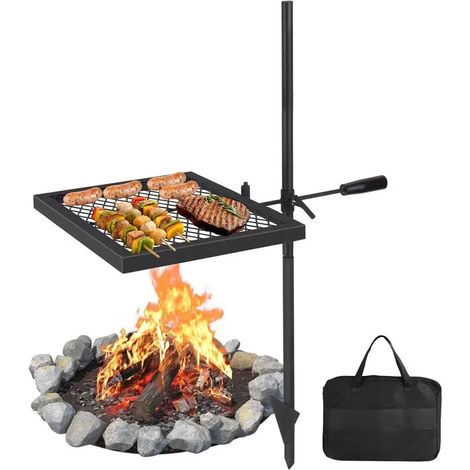 Barbecue vertical de camping en acier au carbone, revêtement poudre 600°C, 2pcs plat + grille,Grille de barbecue16,712,6cm (1/5)