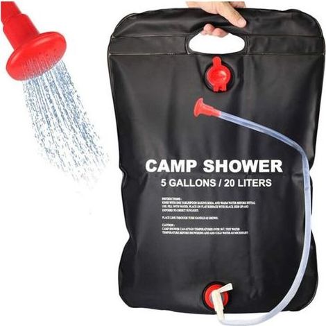 Sac de Douche Solaire,Sac de Douche Solaire 20L,Sac de Douche Solaire Camping,Douche Solaire,Voyage Chauffé à L'énergie Solaire Portable Eau Chaude,Idéale pour la Randonnée,Le Camping et Le Voyage. (1/5)