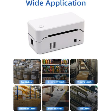 Imprimante étiquettes expédition USB 80mm bureau thermique direct sans bac coupe auto filaire codes-barres 1D 2D magasin restaurant cuisine maison commerce detail (1/4)