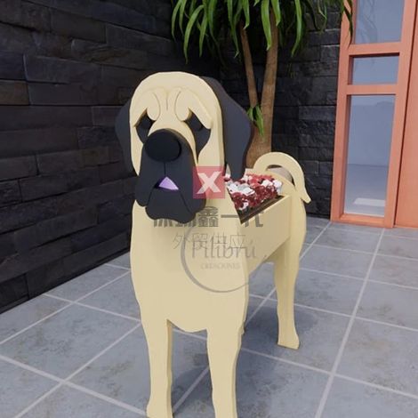 Unabhängiger Bahnhof Grenzüberschreitender E-Commerce Neue Artikel Gartendekorationen Hundeblumentopf Hundeblumentopf Bordeaux Mastiff 2418 (1/3)