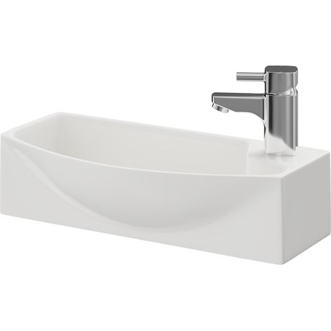 Wholesale Domestic Sintra 450mm x 220mm Left Hand Wall Hung Basin with 1 Tap Hole