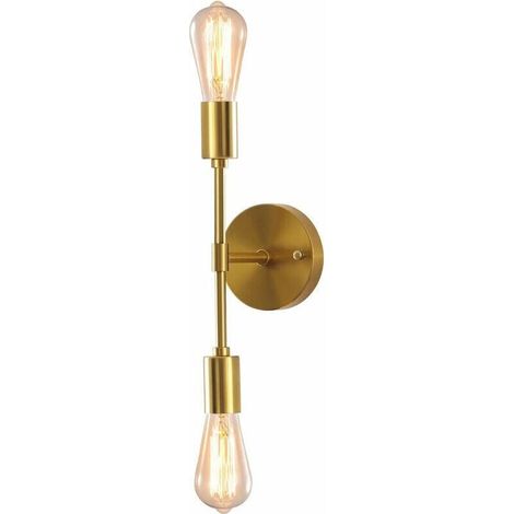 Tigrezy Gold Wall Lights, Bathroom Vanity Light with 2 Lights, E27 Base, Wall Lights for Mirror, Hallway, Kitchen, Bedroom, Living Room MUMU (1/4)