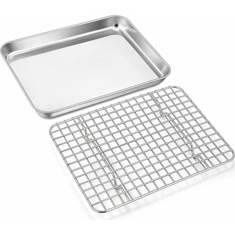 Grille de refroidissement pour four, plaque de cuisson -Acier inoxydable - 31,5 x 24,5 x 2,5centimètre (1/5)