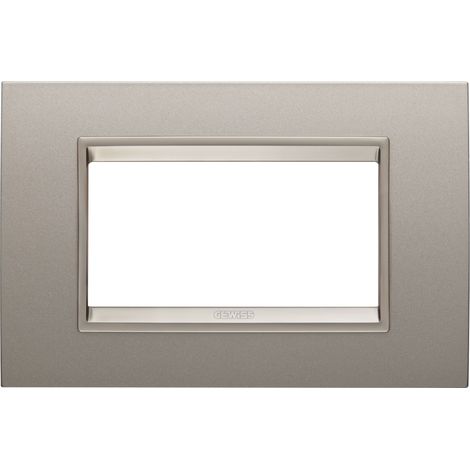 PLAQUE LUX RECT. MÉTAL 4P BRONZE PERLÉ GEWISS GW16204XP