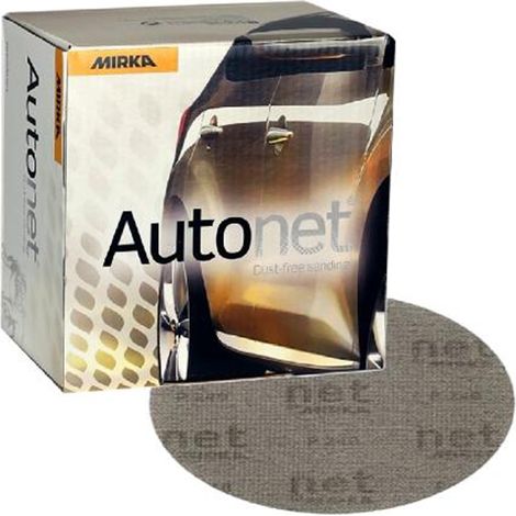 Mirka – Lot de 50 disques abrasifs Autonet D150 P500 – Grain 500 pour ponçage bois dur – Capacité d'aspiration élevée – Pour finition parfaite
