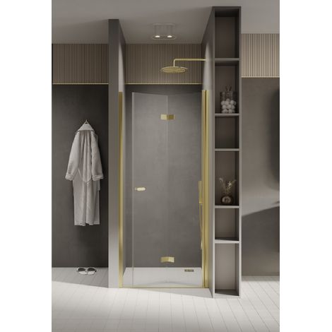 Porte de douche pliante droite 90 cm doré CUBA GOLD (1/5)