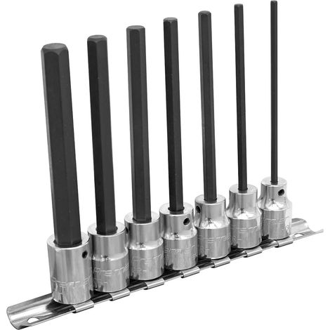 Sealey Premier Hex Socket Bit Set 3/8""Sq Drive 110mm 7pc AK62254