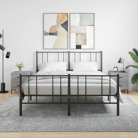 Mesitas noche 2 uds madera ingeniería gris  40x35x47,5 cm