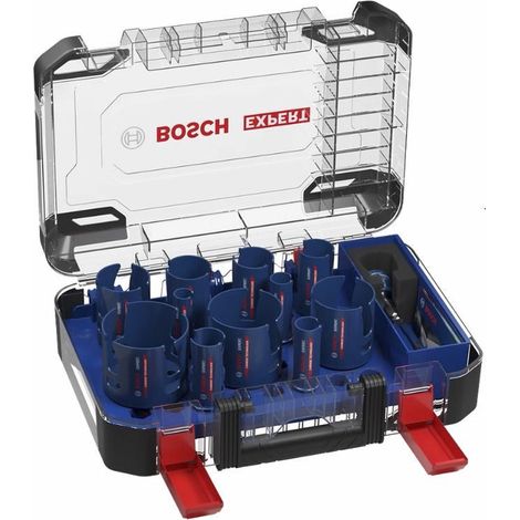 Scie cloche 20/22/25/32/35/40/44/51/60/68/76 mm – 15 pièces – Pour brique, bois et panneaux de particules – Technologie Bosch Carbide