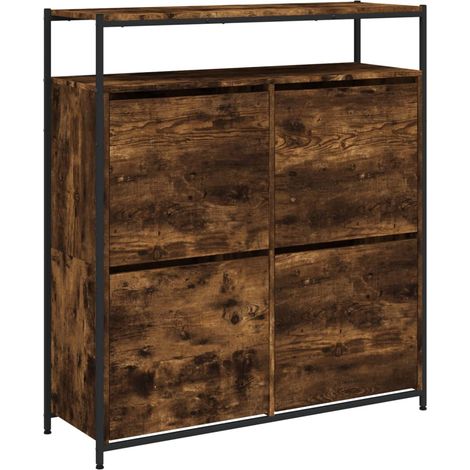 Maison Exclusive - Zapatero 4 cajones abatibles roble ahumado 100