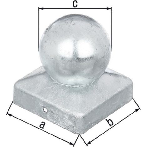 Tappo palo 70x70mm D.60mm angolare con testa a sfera TZN GAH (Per 6)