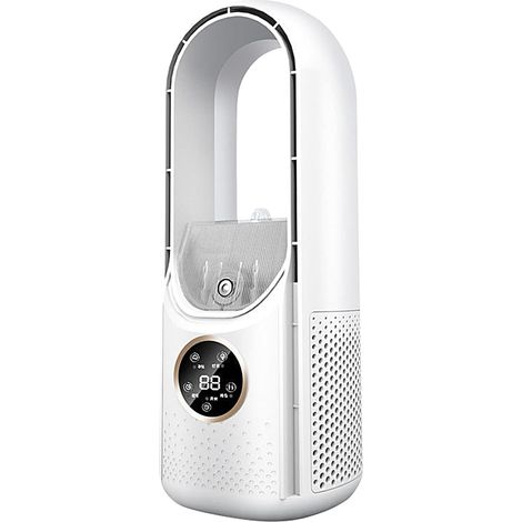 Ventilateur sans pales, 6 vitesses, faible bruit, vertical, adapté à l'intérieur, à la chambre et au bureau (blanc) (1/5)