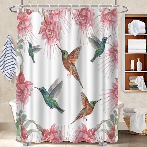 Kit rideau de douche en polyester 180x180 original protection douche pour une touche de gaieté et de couleur (1/5)