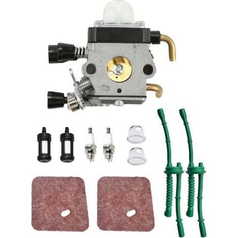 Lntyq Carburateur C1Q-S97 avec kit de Conduite de Carburant Filtre à air pour STIHL FS38 FS45 FS46 FS55 KM55 HL45 FS45L FS45C FS46C FS55C FS55R FS55RC Coupe-Herbe Mangeur de Mauvaises Herbes (1/5)
