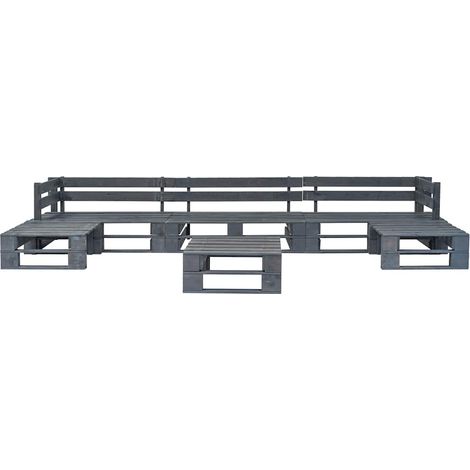 Maison Exclusive - 6-tlg. Garten-Sofagarnitur aus Paletten Holz G (1/3)