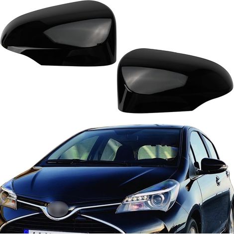 Außenspiegelkappen, 1 Paar, Rückspiegelabdeckung, Autospiegelkappen, Schwarz, Kompatibel mit Yaris 2012-2020 (1/5)