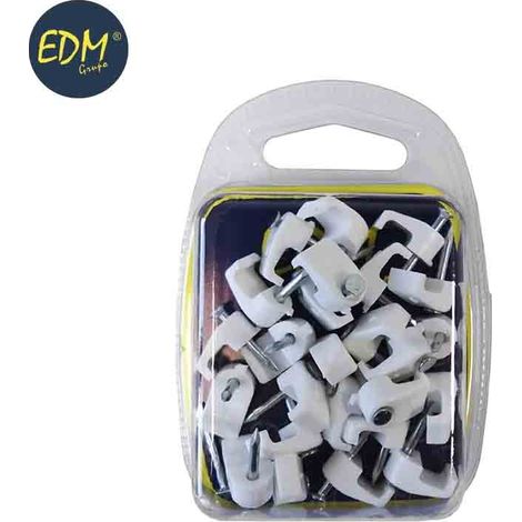 10 Kabelbinder aus Weißer Drahtklammer für Rohrleitungen 2x1,5 Unter Verpackung Edm