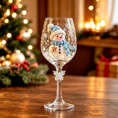 Verre à pied bonhomme de neige festif de Noël 301-400ml – Livraison gratuite
