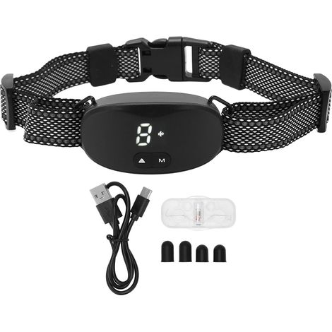 Collar antiladridos recargable para perros, con 3 modos automáticos, adecuado para perros pequeños, medianos y grandes. (1/5)