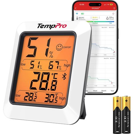 TP350 Thermomètre d'ambiance Bluetooth, moniteur de température (1/5)