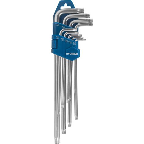 SET CHIAVI A BRUGOLA 9PZ TORX EXTRA LUNGHE IN ACCIAIO 10-50mm hyundai 59525