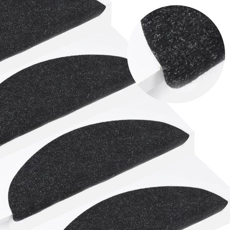 10 pcs Tapis d'escalier auto-adhésif, Tapis de marches, Marchettes D'escalier anthracite 65x22,5x3,5 cm MKS47166 (1/5)