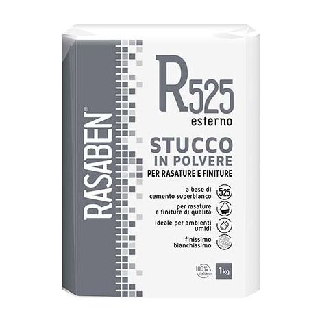 STUCCO POLVERE ESTERNO R525 K2 RASABEN - KG  1- 24 pezzi