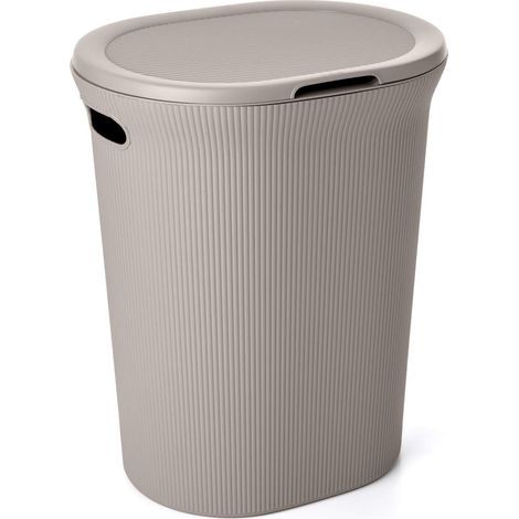 TATAY Cesto Biancheria Sporca Baobab, 40L dI Capacità, Polipropilene, Senza BPA, con Coperchio, Tortora, Dimensione: 41 x 33 x 50 cm (1/4)