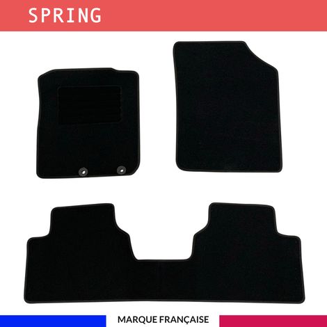 Tapis de sol voiture - Sur mesure pour DACIA SPRING (dès 03/2021) Antidérapant - 3 pièces : Protection arrière - Moquette (1/5)