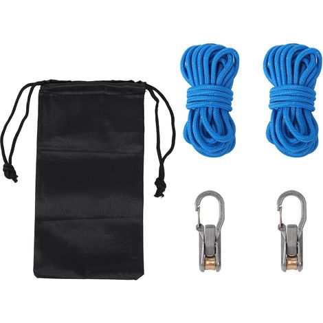 2pcs Serre-Cordes, Corde avec Rouleau Tendeur Rouleau Laiton Marin Serre-Corde Sécurisé Outil de Sangle Ajustement Rapide Paracord avec Sac Rangement pour Camping Bateau Plein Air (1/5)