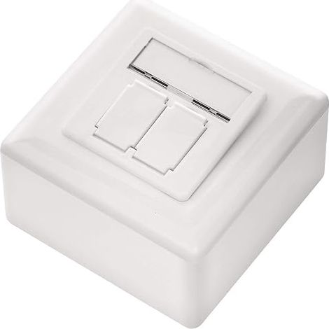 CAT 6a Prise Réseau RJ45 Blindé Surface ou Affleurant Gigabit Ethernet EIA/TIA 568B Blanc (1/4)