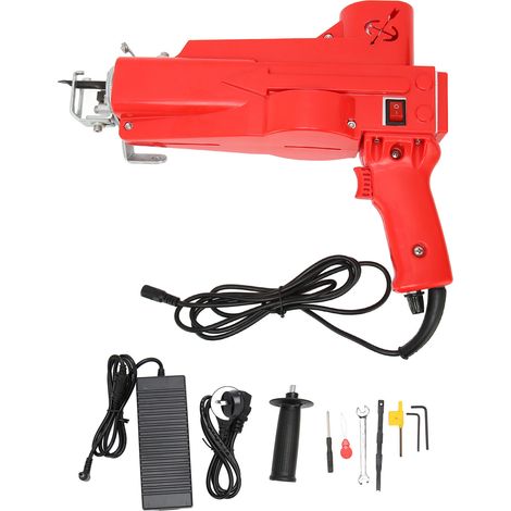 Machine à tuer les tapis 2 en 1, coupe et boucle, silencieuse, avec poignée auxiliaire, 100-240V, rouge, prise AU (1/5)